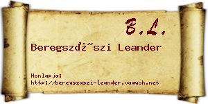 Beregszászi Leander névjegykártya