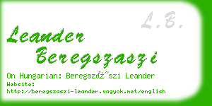 leander beregszaszi business card